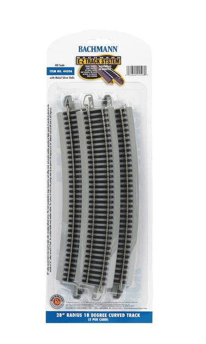 BACHMANN 28" Radius 18° Curved Track 5pcs HO - BAC44506