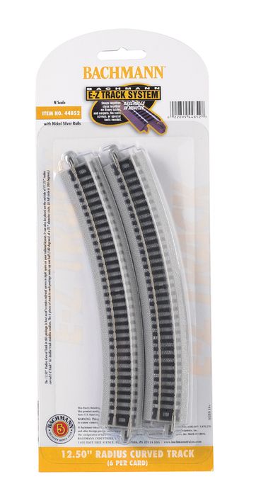 BACHMANN 12.5" Radius Curved Track 6pcs N - BAC44852