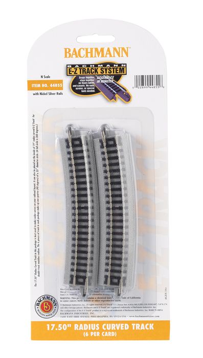 BACHMANN 17.5" Radius Curved Track 6pcs N - BAC44855