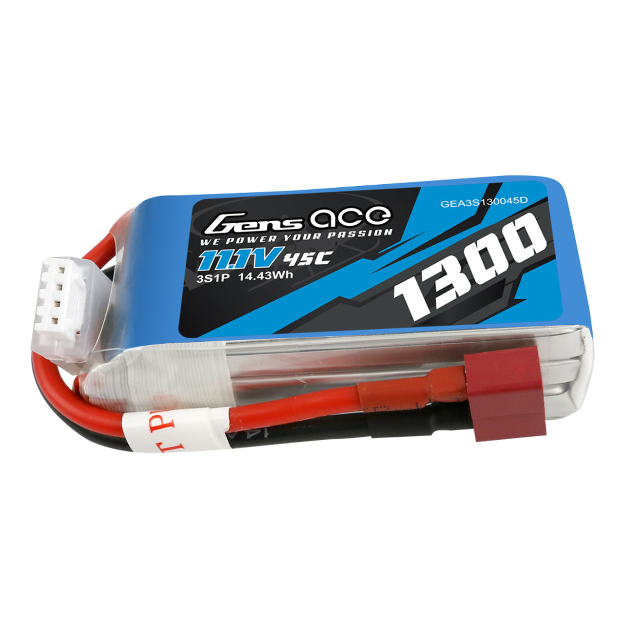 GENS ACE 1300mAh 11.1V 45C Lipo Battery Soft Case  - GEA3S130045D