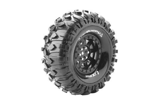 LOUISE CR-ROWDY 1.9 Crawler Super Soft Tyres on Black Wheels 2pcs - LT3233VB