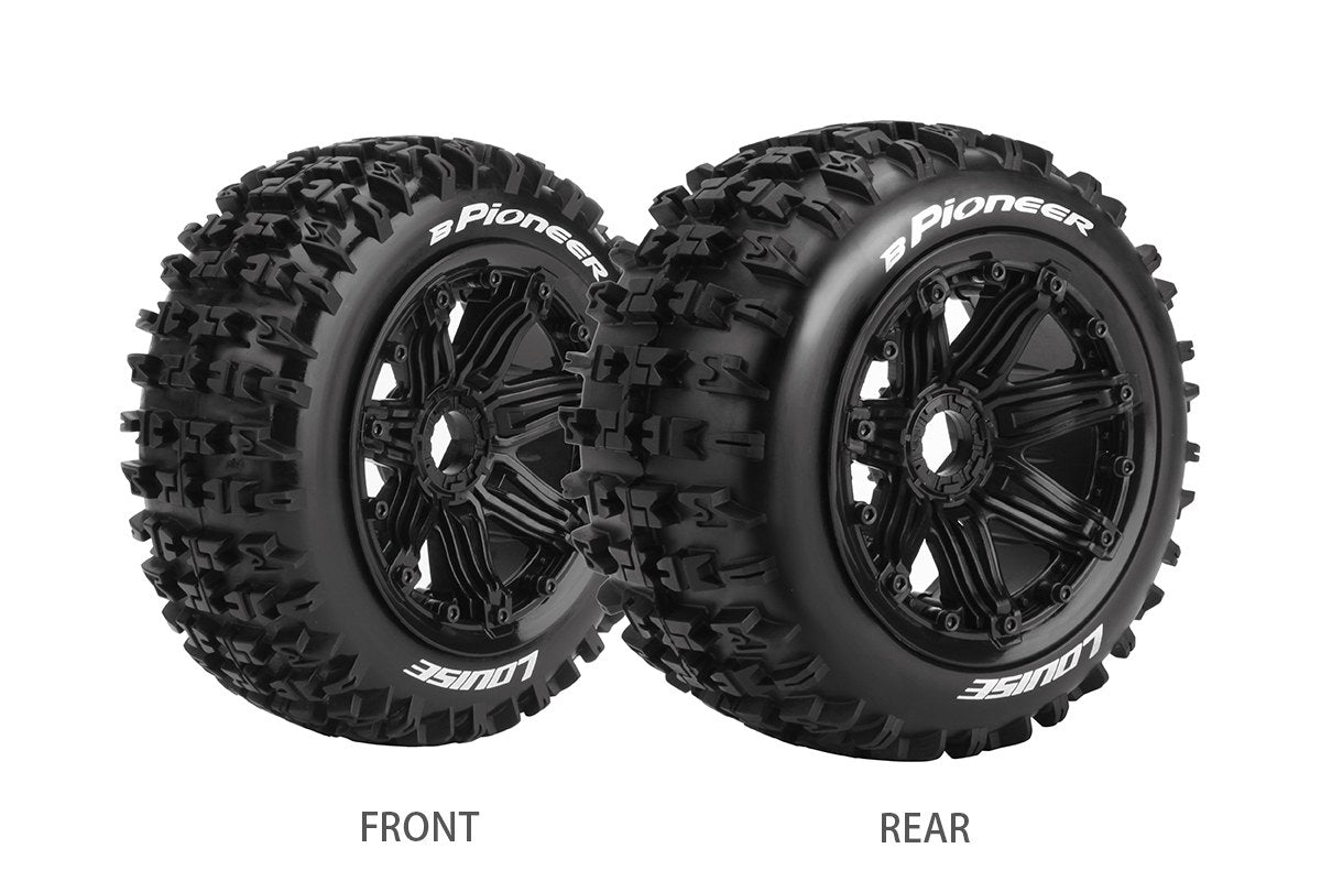 LOUISE B-PIONEER 1:5 Baja Buggy Rr Sport Tyre on Black Wheel 2pcs - LT3243B