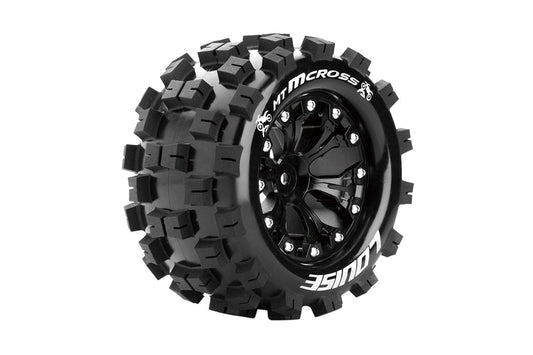 LOUISE MT-MCROSS 1:10 Monster Truck Soft Tyre on Black Wheel 2pcs - LT3274BH