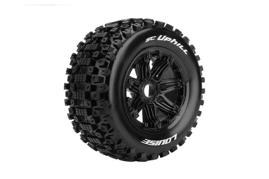 LOUISE SC-UPHILL 1:5 Fr/Rr Short Course Sport Tyre on Black Wheels 2pcs - LT3293B