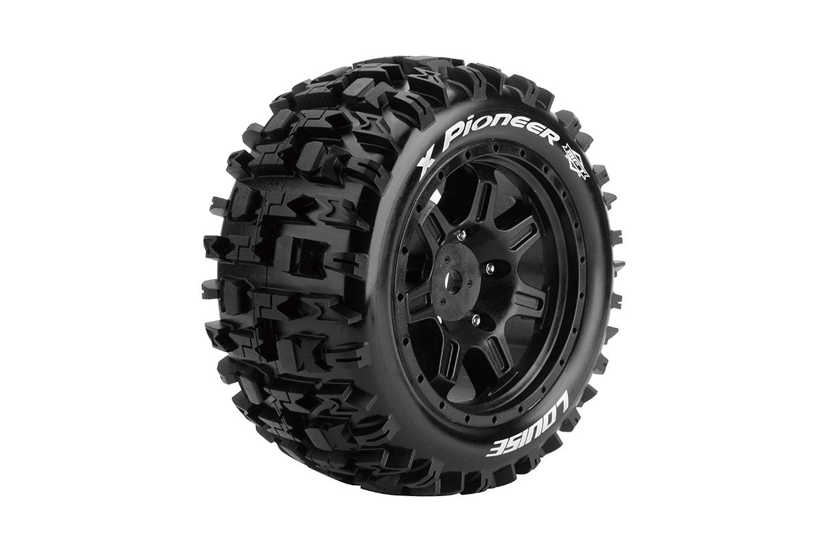 LOUISE X-PIONEER X-Maxx Monster Truck Sport Tyre on Black wheel 2pcs - LT3296B