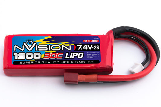 NVISION 1900mah 7.4V 30C Lipo Battery SC Deans - NVO1802