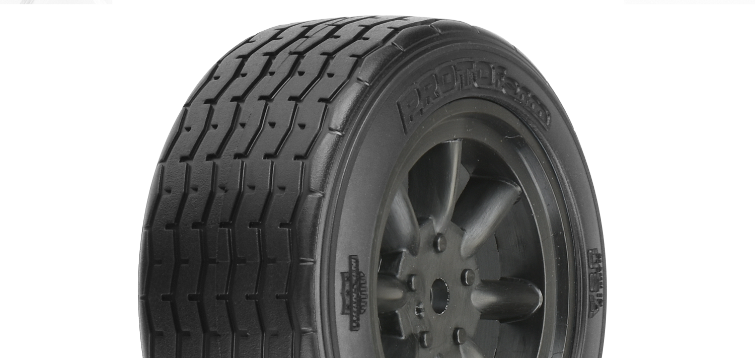 PROLINE Protoform 1:10 Fr VTA Tyres on Black 8-Spoke Wheel 26mm 2pcs - PRM1014018