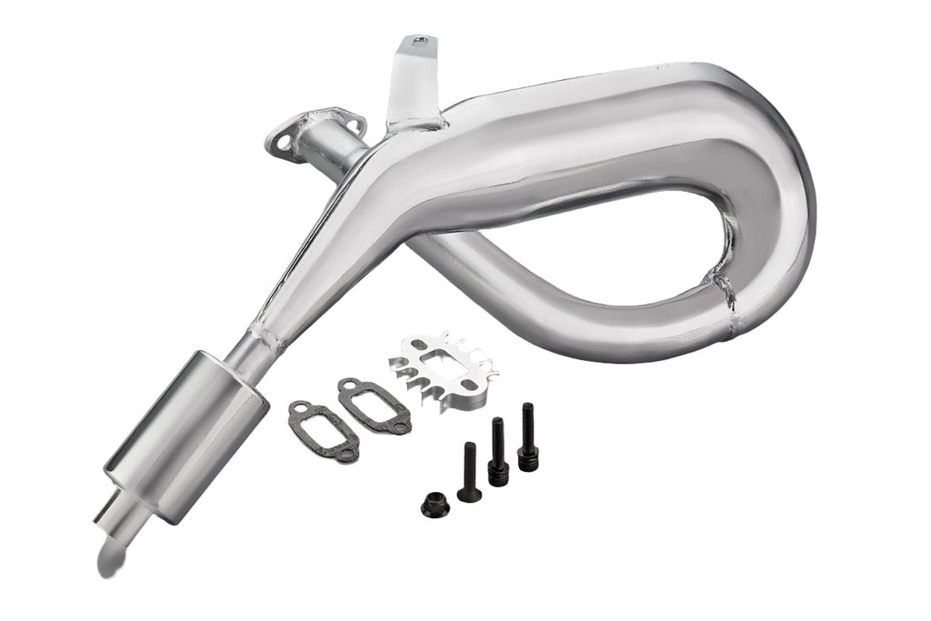 ROVAN Chrome Dominator D Tuned Exhaust Pipe Set w/ Silencer - ROV ...