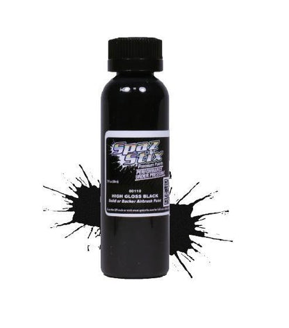 SPAZ STIX High Gloss Steel Black Backer Airbrush Paint 2oz - SZX00110