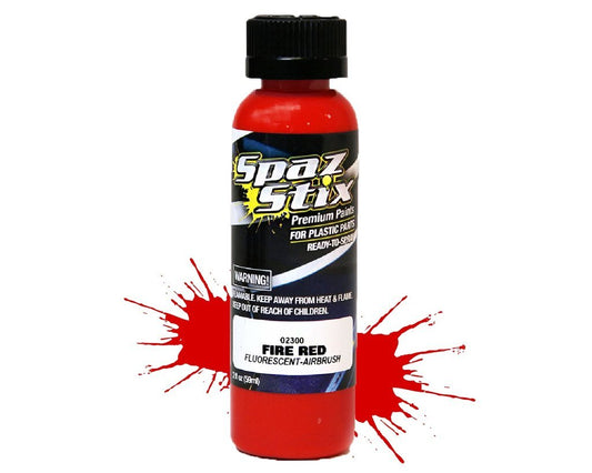 SPAZ STIX Fire Red Fluorescent Airbrush Paint 2oz - SZX02300