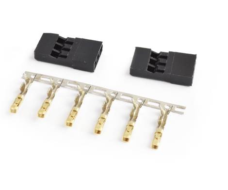 TORNADO JST Black 3-pin Male w/ Gold Pins 2pcs - TRC-1003M