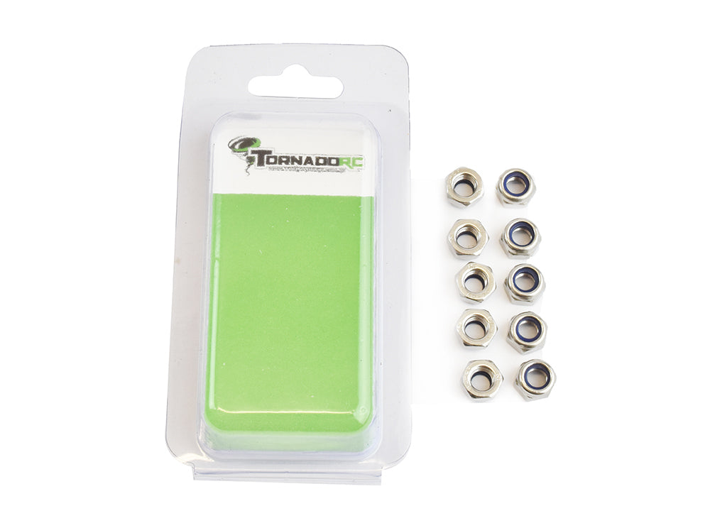 3mm Nyloc Nuts Silver 10pcs - TRC-3MMNYLOCNUT