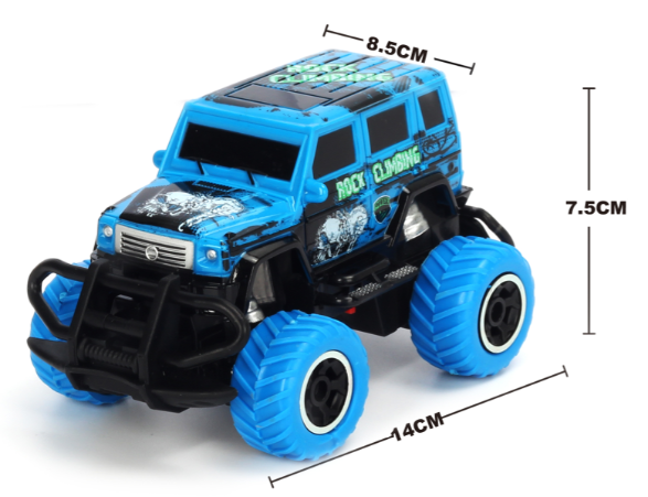 TRC 1:43 4Ch RC Blue Car RTR Req. 4xAA Batts - TRC-6146T-B