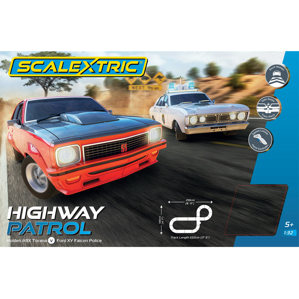 SCALEXTRIC Australian Highway Patrol Set Holden A9X Torana vs Ford XY Falcon - C1430S