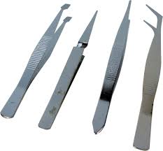 DELTA Stainless Steel Tweezer Set 4pcs - DL64001