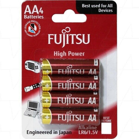 FUJITSU AA Alkaline Batteries 4pck Hang -  LR6(4B)FU