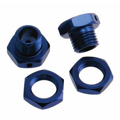 Hobao 17mm Hex Hubs Alum. Blue with Nuts 2pcs - HB-87027b