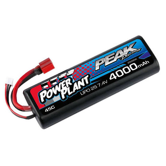 PEAK RACING 4000mah 7.4V 45C HC Round Lipo Battery - PEK00544