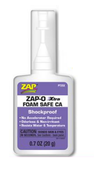 ZAP-O Xtra CA Foam Safe Shockproof Glue 20g NO KICKER REQ - PT-25X