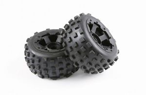 ROVAN 4.7/5.5 Rear Knobbly MT Tyres on Black Wheels w/ HD Beadlock 2pcs - ROV-850382