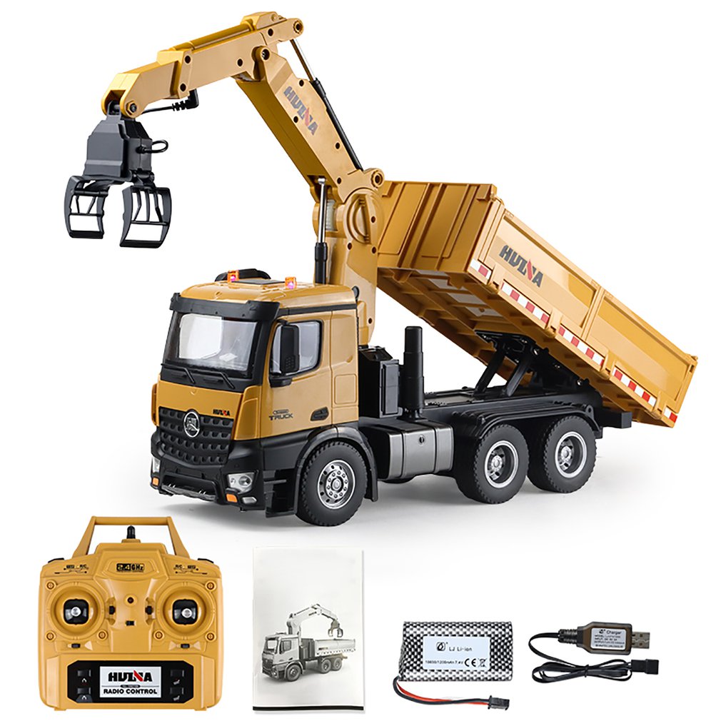 HUINA 1:14 9ch Dump Truck with Arm Loader with Radio, Battery and Charger - SFMHN1575