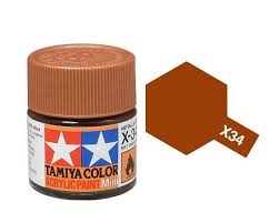 TAMIYA X-34 Metallic Brown Mini Acrylic 10ml - T81534